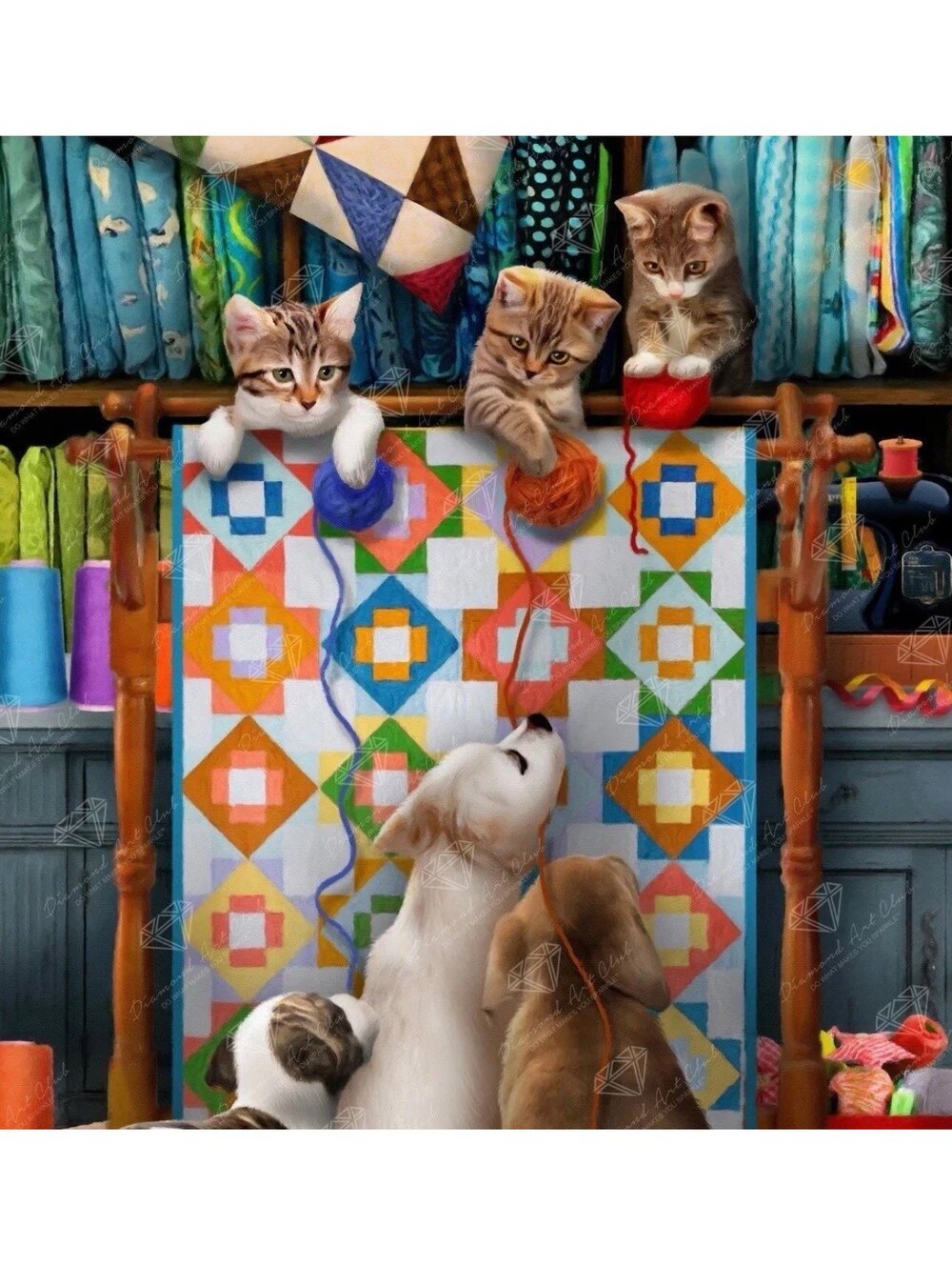 Kitty High Jinks by Tom Wood - Diamond Art Club